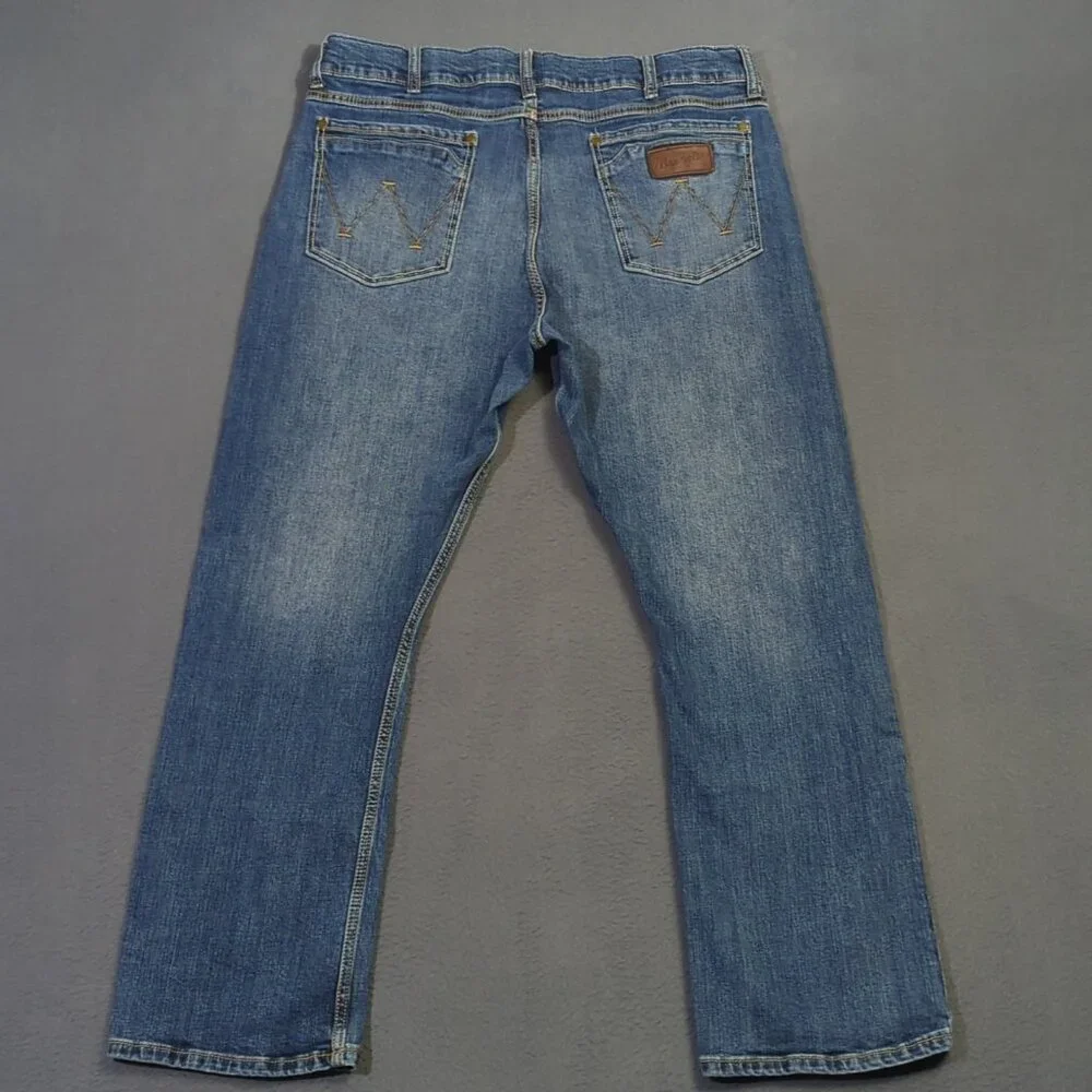 Wrangler Jeans Men's 38x30 Fits 35x29 Blue Retro Slim Boot Western Denim